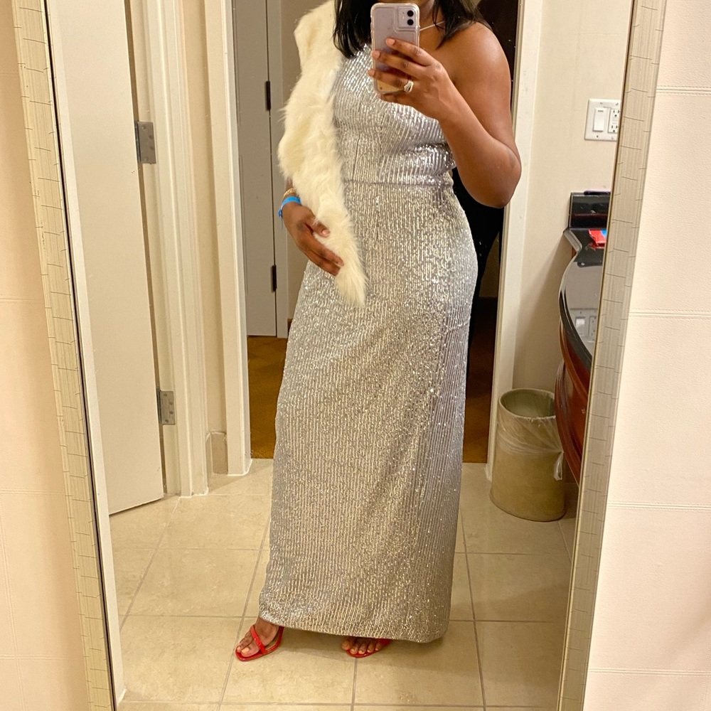 Sequin Silver Dress Wedding Prom